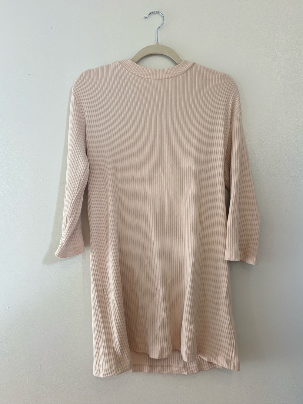 Reformation Ribbed Dress in Light Beige